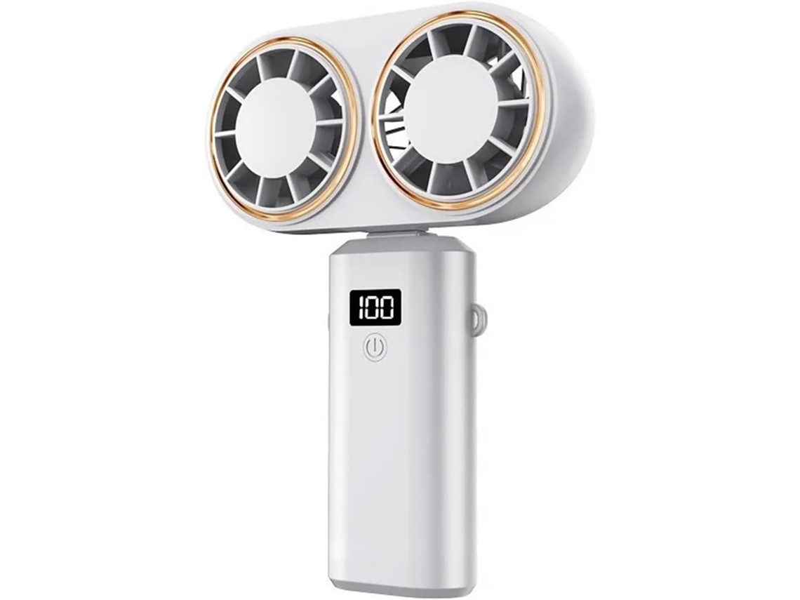 Ventilador De Escritorio Usb Ventilador Digital Portátil Inteligente Mini Recargable Fácil Usar (blanco)
