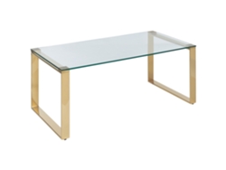 Mesa auxiliar BELIANI Tilon de Vidrio templado Dorado 100x50x40