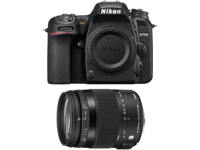 Kit Cámara Réflex NIKON D7500 + Sigma 18-200 Macro OS HSM