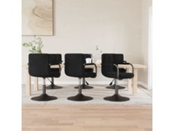 6 sillas de comedor | Silla de comedor | Silla giratoria de cocina de terciopelo negro
