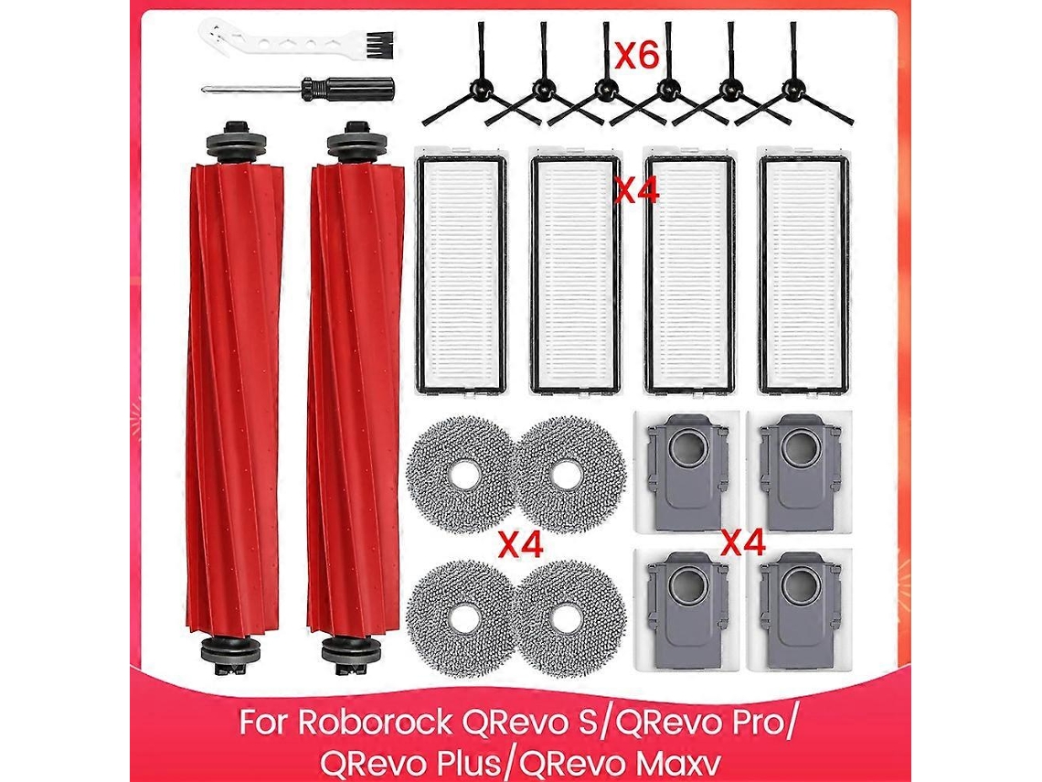22pcs For Qrevo S/qrevo Pro/qrevo Plus/qrevo Maxv Robot Vacuum Attachment Dust Bag Main Side Brush