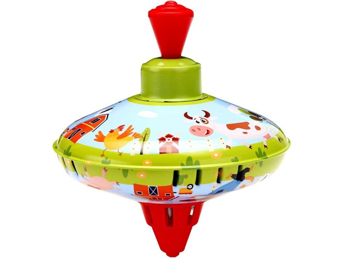 Trompo Metálico Con Imagen De Animal De Dibujos Animados, Giratorio, Equilibrado, Para Adultos Y Niños, Verde.