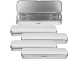 Estuche metálico rectangular Slowmoose, 5 piezas, caja de hojalata esmerilada.