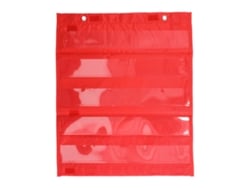 Pizarra Magnética Blanca Con Bolsillos, 5 Líneas Transparentes, Para Uso En El Aula Y En El Hogar, Color Rojo.