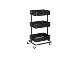 Carrito Multiusos 3 Niveles Con Ruedas Sin Tornillos Estantes Ajustables