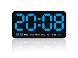 Reloj de pared digital grande, LED de dígitos grandes, alarma dual NEVEANCE