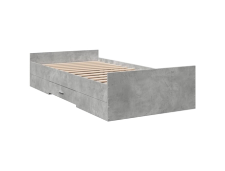 Cama con Cajones VIDAXL Gris Madera (90x200cm)
