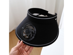 (negro) Sombrero De Sol De Larga Duración Con Ala Ancha, Carga Solar Y Potente Ventilador.