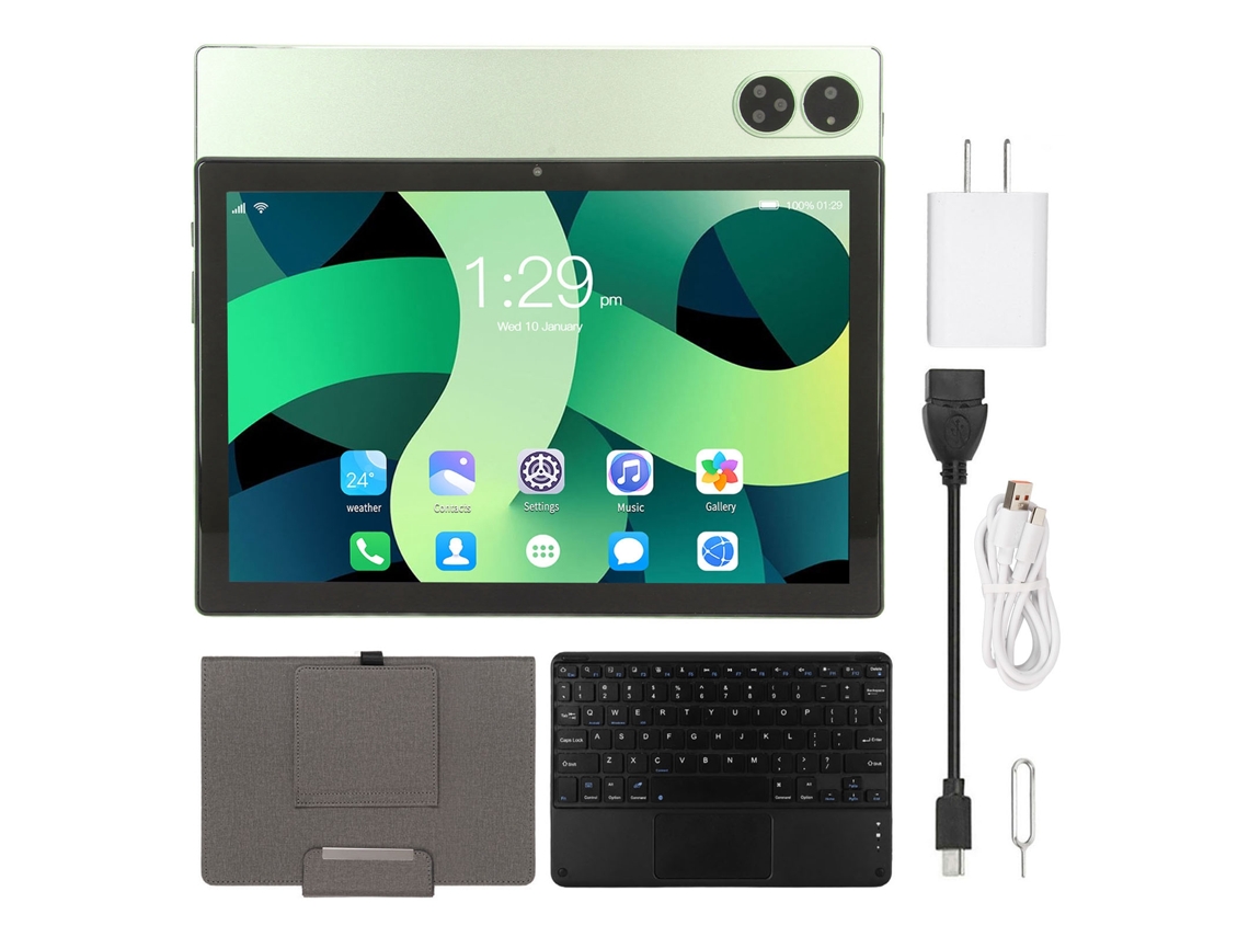 Tableta Android 12 de 10.1 pulgadas, 5G/4G, 8 núcleos, 8 GB de RAM, 256 GB, color verde claro dorado