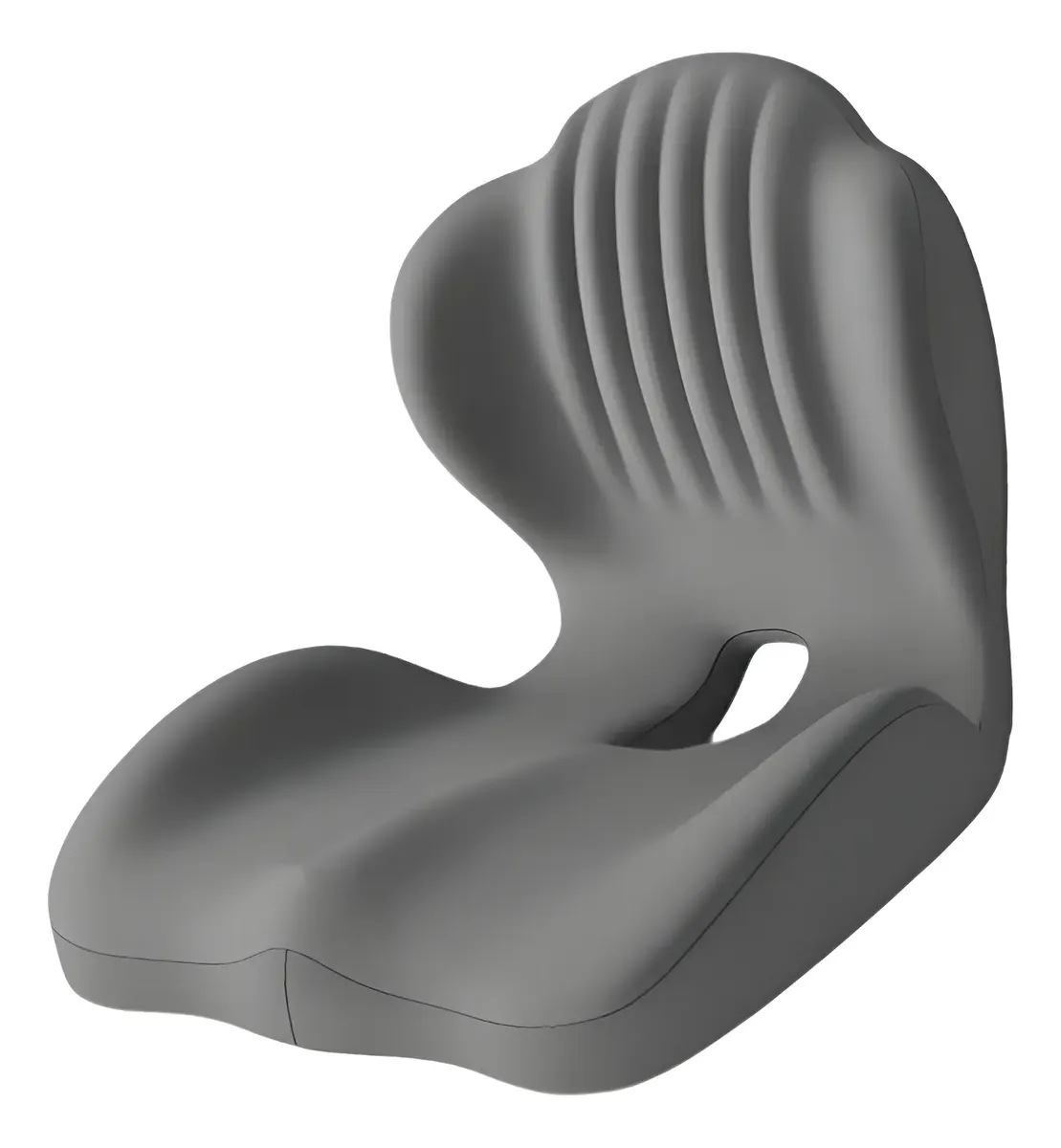 Cojín Para Silla Ergonómico De Espuma Viscoelástica, Diseño Integrado En Forma De L Con Soporte Lumbar (gris Oscuro) Gertiz