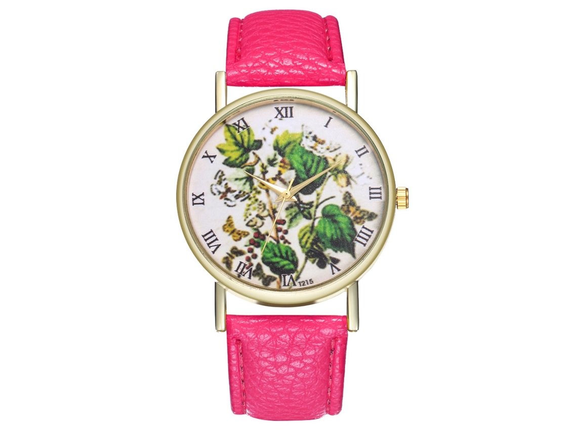 Reloj De Pulsera Analógico De Cuarzo Con Esfera Redonda, Rosa Claro, Estilo Moderno.