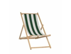 Tumbona JARDIN PRIVE Cancale Rayas Blanco/Verde Madera de haya (132 x 55 x 35 cm)