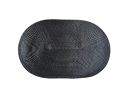 Manteles Individuales Ovalados Trenzados 30x45cm para Mesas de Comedor, Resistentes al Calor (Negro) RNEMITERY