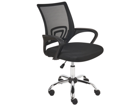 Silla Oficina Poliester Negro Macizo 60X60X97 BELIANI