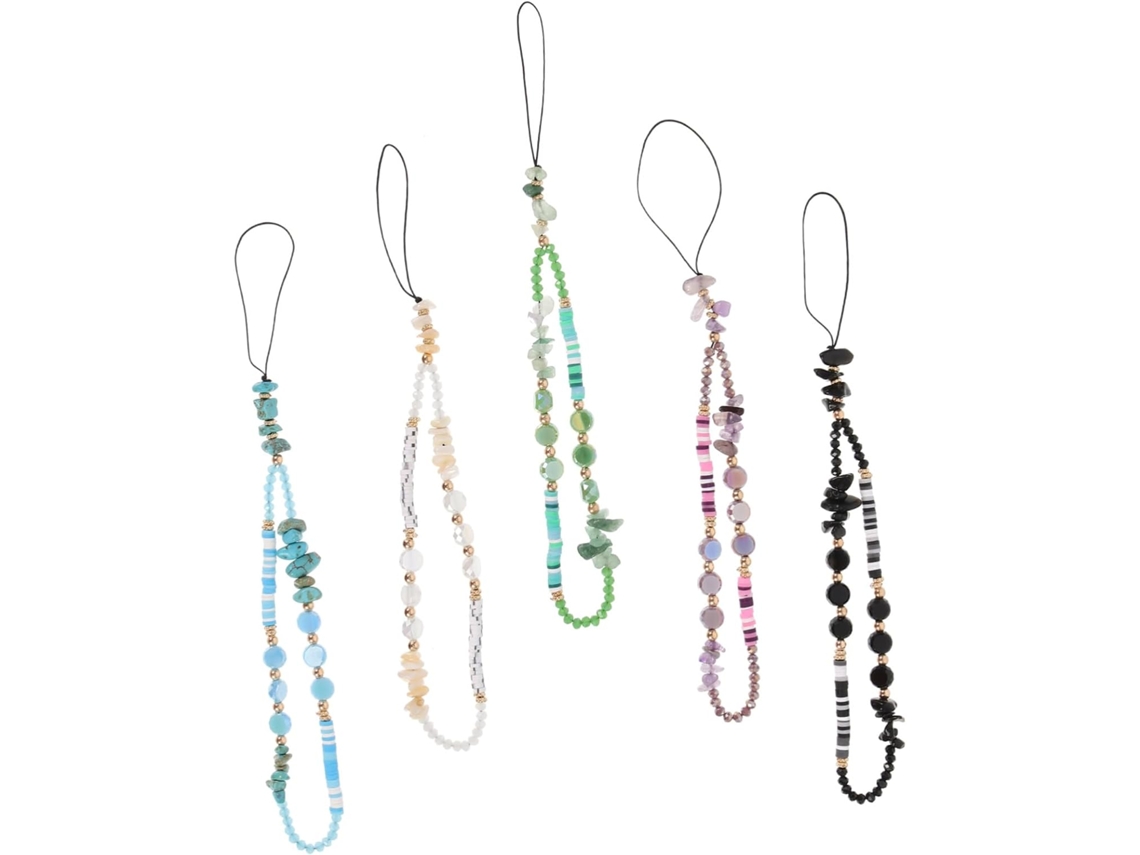 Juego De 2 Cordones Para Teléfono Con Cuentas De Cristal, Modernos Y Elegantes.