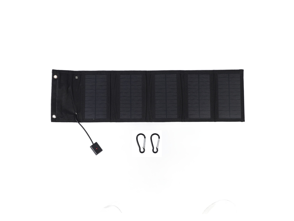 Painel Solar Portátil De 15w Com Porta Usb De Silício Monocristalino Plegável Resistente À Água Para Exterior Preto