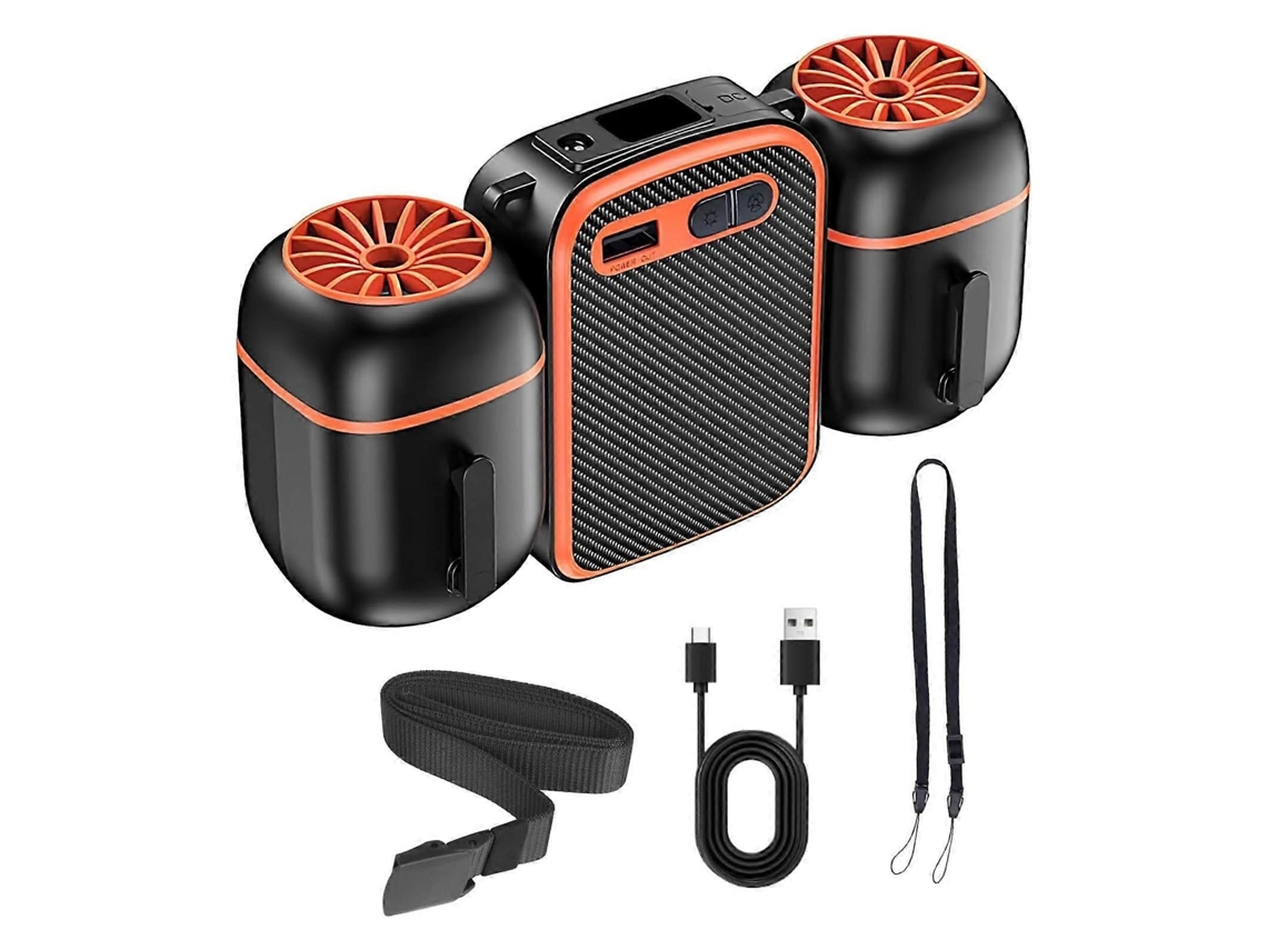 Ventilador De Correa Con Clip, 10000 Mah, Funcionamiento Silencioso, Ideal Para Viajes, Recargable, Apto Para Uso En Exteriores.