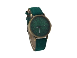Reloj De Pulsera De Cuarzo Con Correa De Piel Sintética, Diseño Vaquero Y Aleación, Ideal Para Parejas Y Estudiantes (verde).