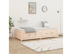 Sofá Cama Madera de Pino Macizo Marrón (90x200 cm)