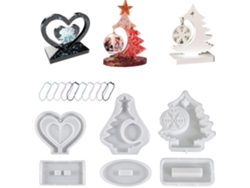Decoración navideña de silicona, 6 portavelas navideños, molde de silicona navideño, marco de copo de nieve reutilizable, Slowmoose