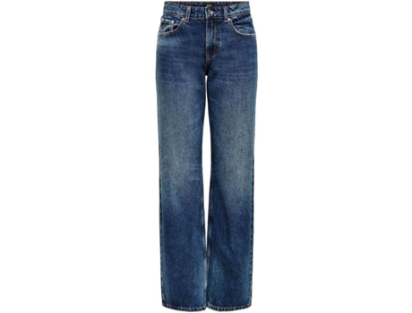 Pantalones Vaqueros ONLY Dad Life Algodón Mujer (W26/L32 - Azul)