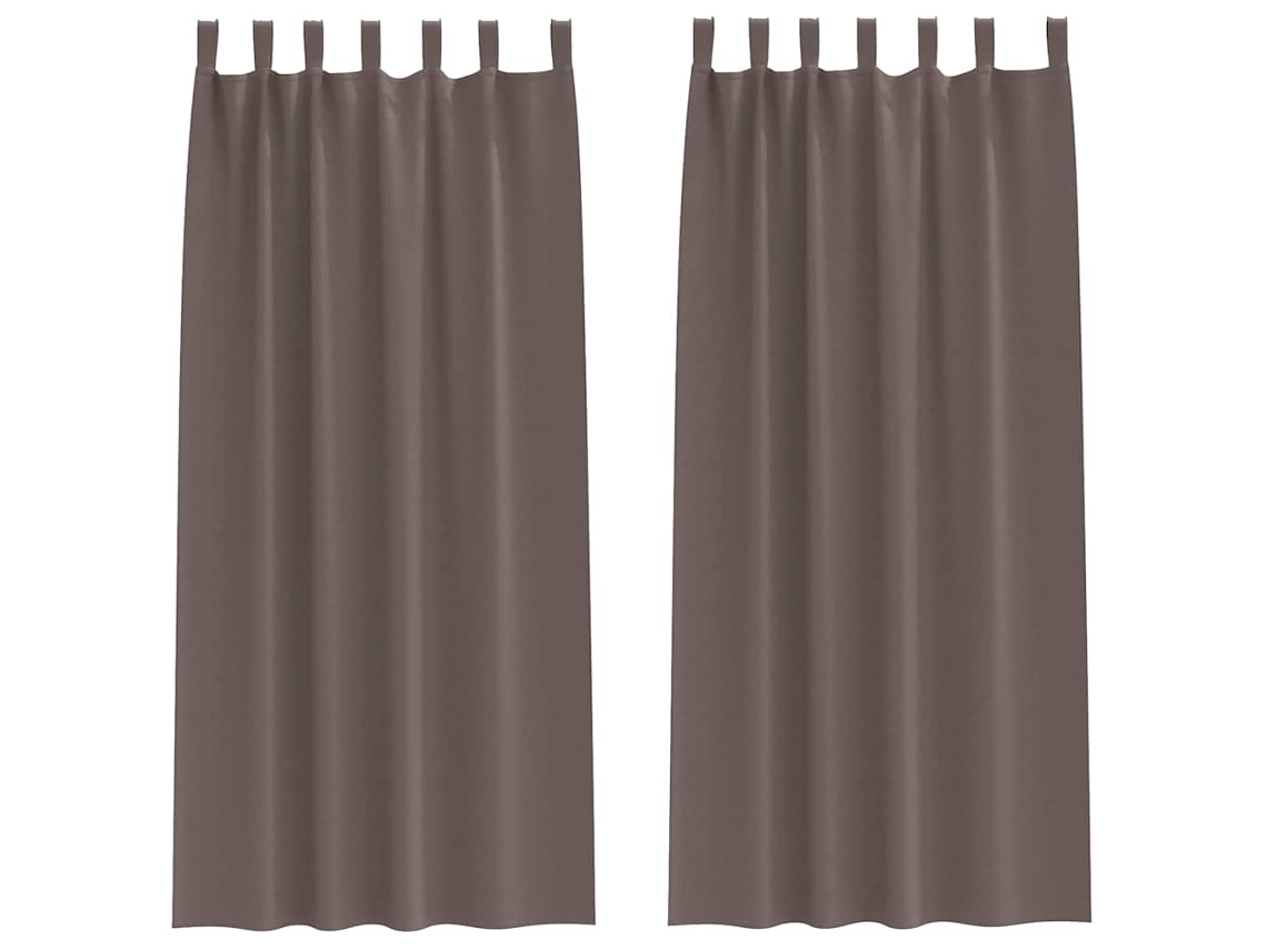 Maison Exclusive - Cortinas Opacas Con Anillas 2 Pcs Marrón Oscuro 225 X 140 Cm