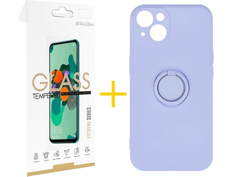 Carcasa + 1 Protector de Vidrio iPhone 13 SKYHE Gel O-Ring Lila