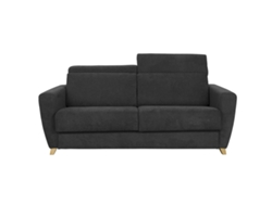 Sofá convertible 3 plazas con reposacabezas ajustables efecto terciopelo gris oscuro GOYA MILIBOO