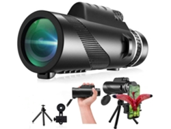 Telescopio monocular 80X100 de alta potencia con soporte para teléfono inteligente y trípode monocular de visión más amplia de alta definición IKIKSO