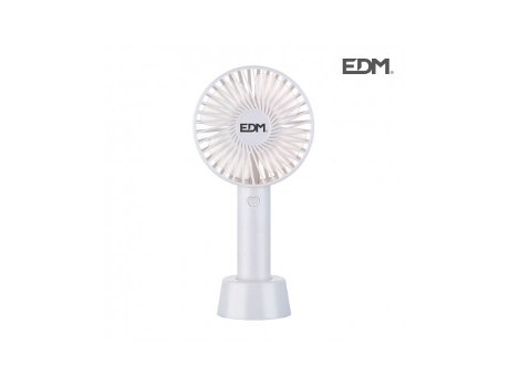 Ventilador de mano recargable 4,5w aspas ø10,6x21,3cm | Edm