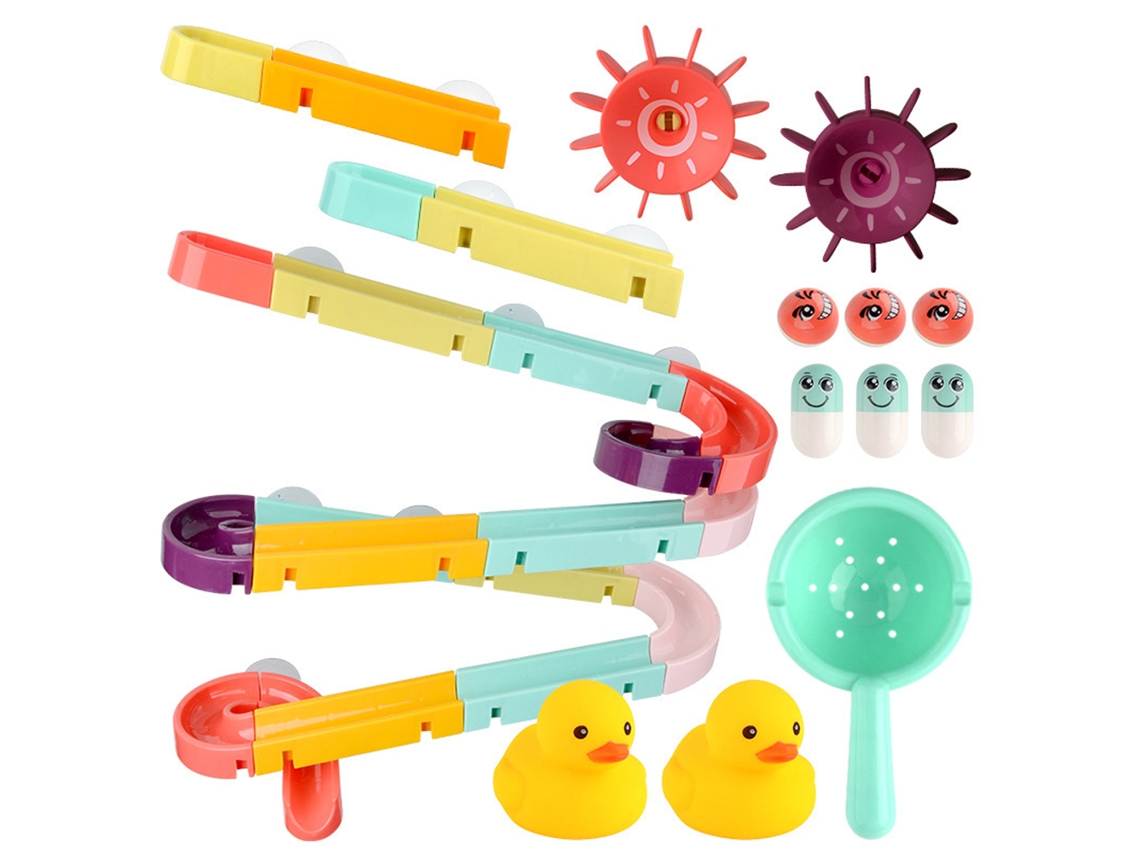 -juguetes De Baño Para Niños Pelotas De Agua Pistas Diy Montaje Pared Cascada Regalo Para Niños Y Niñas
