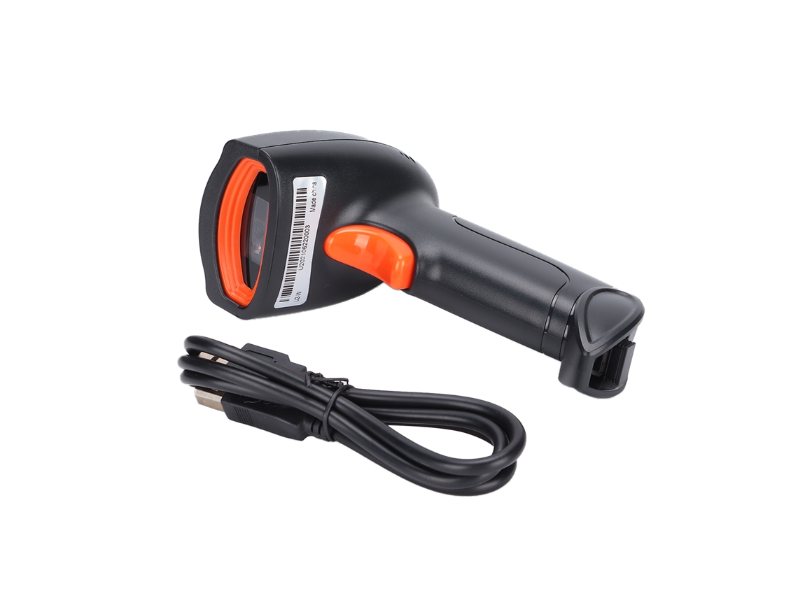 Escáner De Códigos De Barras Portátil Inalámbrico Con Lectura 360° Resistente Al Polvo Y Agua Lector Qr Usb (negro Naranja)