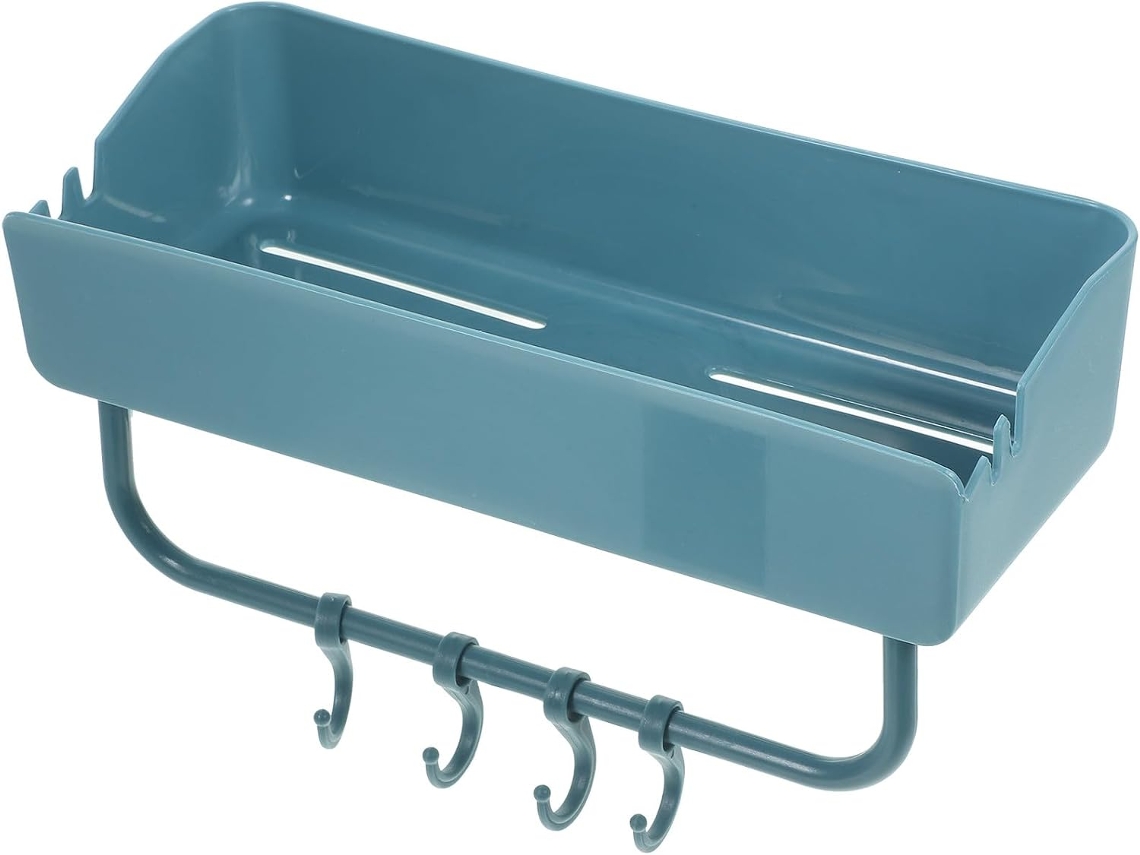 Estante Pared Plástico Gancho Almacenamiento Drenaje Cocina Fácil Instalación Taladros Baño