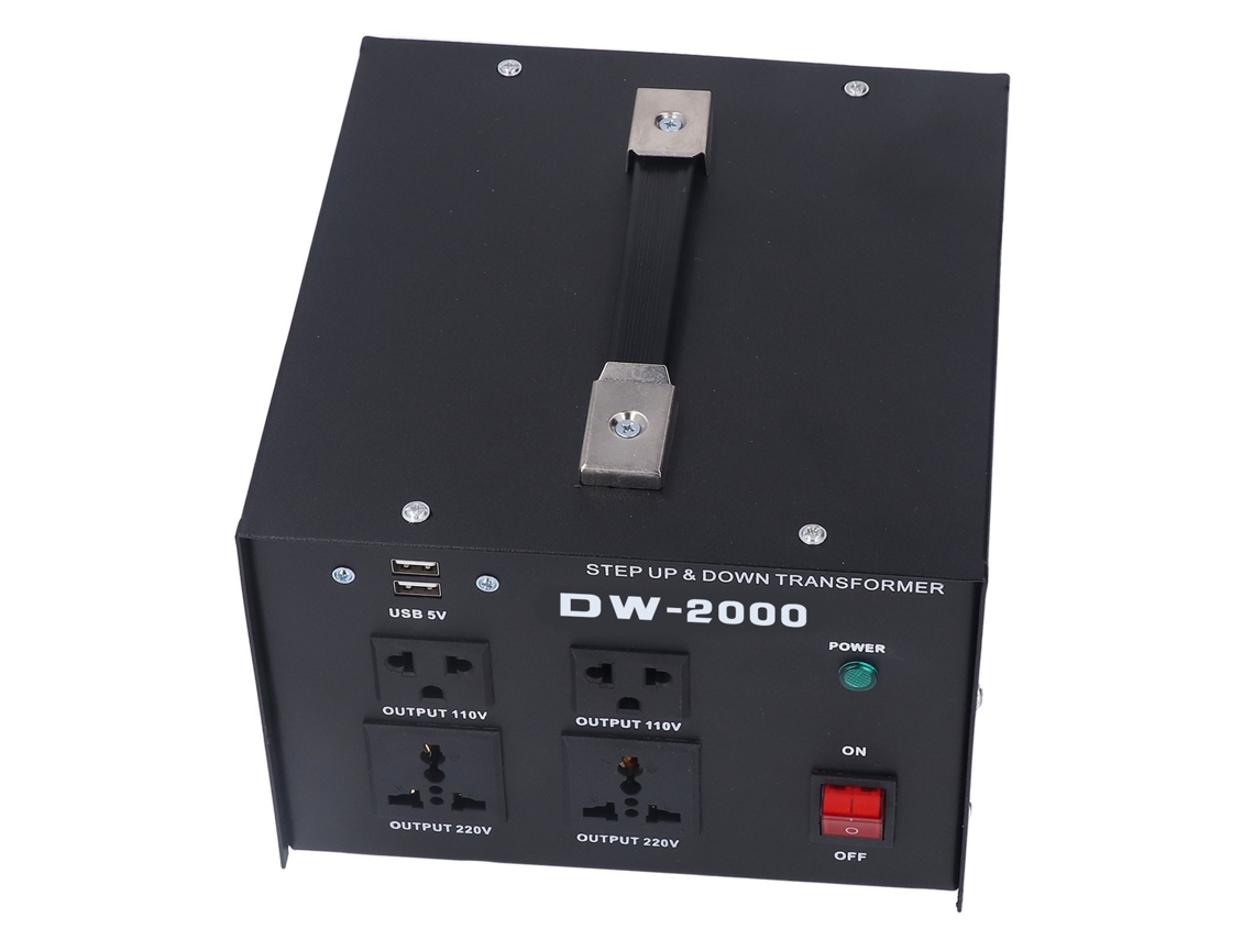 Transformador de voltaje, convertidor de potencia, 2000 W, entrada de CA ajustable, enchufe británico de 110 V a 240 V