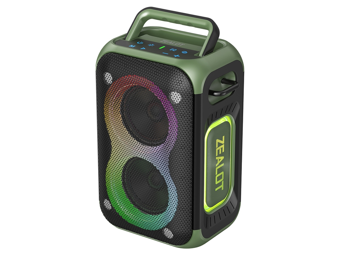 Altavoz Bluetooth inalámbrico MDUG de 60 W, emparejamiento estéreo TWS y 10 horas de reproducción (verde militar)