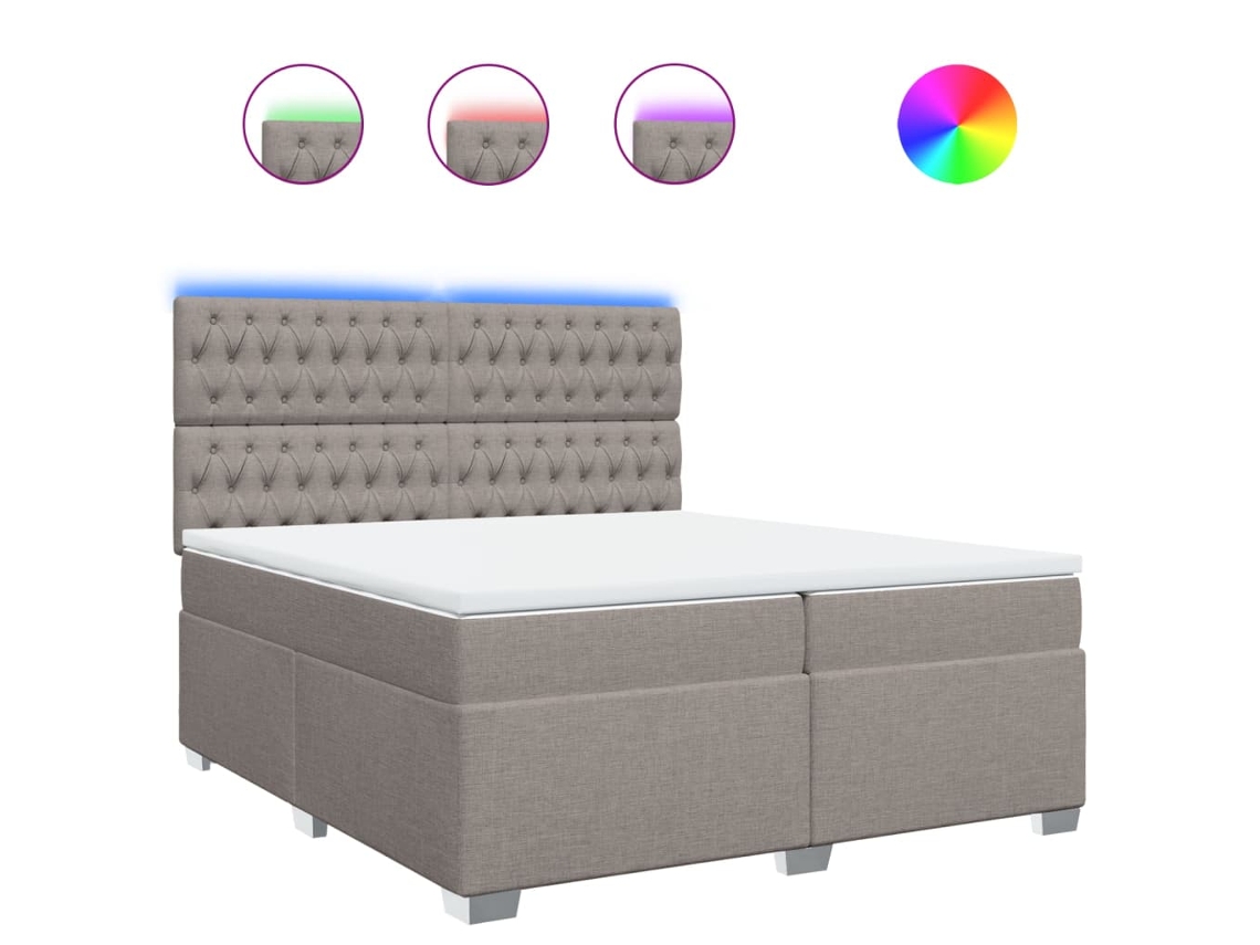Maison Exclusive - Cama Box Spring Con Colchón Tela Gris Taupe 200x200 Cm