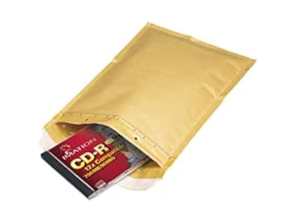 Sobre postal SELLADO AIR Mail Lite color dorado con extremo abierto de 120 x 210 mm