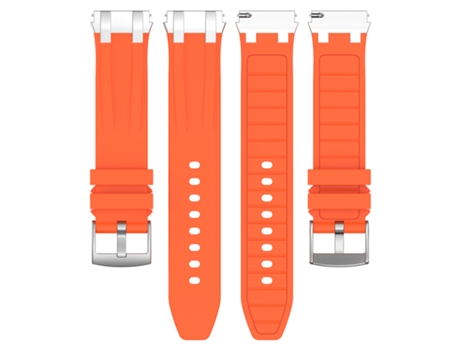 Pulseira de relógio de silicone premium de 20 mm para Garmin, Samsung, Huawei (fivela prateada) Naranja