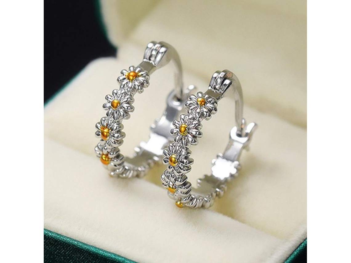 Anillo Ajustable De Margaritas Blancas Moda Coreana Para Mujeres Joyería De Fiesta Regalo De Cumpleaños Cdn Aretes B