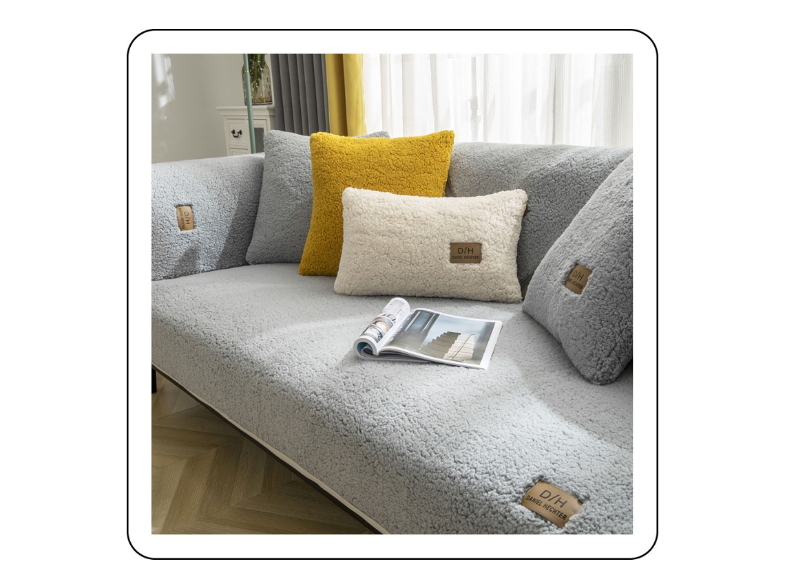 Funda de sofá impermeable, protege los muebles de las manchas con tela de terciopelo fácil de limpiar, antideslizante para mascotas y niños.