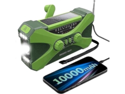 Radio de emergencia GOKOCO 2025 de 10000 mAh, radio con energía solar y manivela, radio portátil con cargador de teléfono celular y linterna LED.