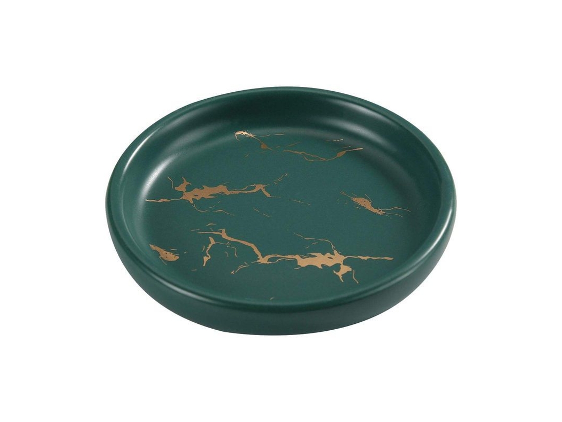2026-linjou Bandeja De Jabón De Cerámica Para Baño O Cocina, Diseño Lujo Ligero, Color Verde