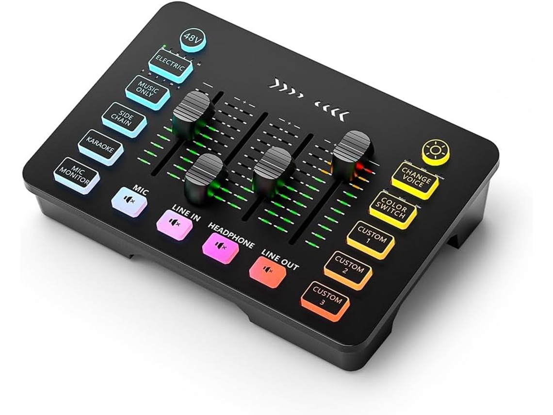 Mezclador De Audio Recargable Interfaz Tarjeta De Sonido