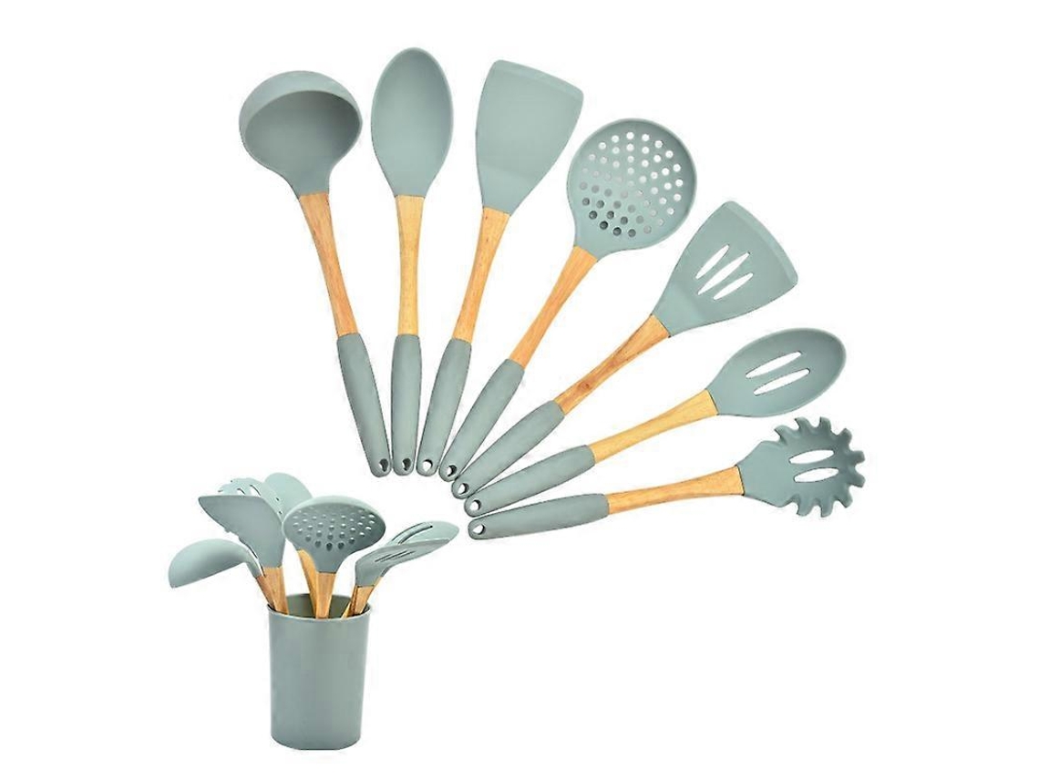 Juego de 7 utensilios de cocina de silicona, incluye cucharas, utensilios para cocinar y hornear. Nostalgia88