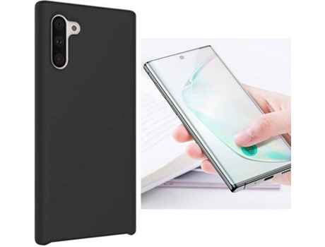 Kit Carcasa y Protector de Cristal 5D Samsung Galaxy Note 10 Silicona Negro