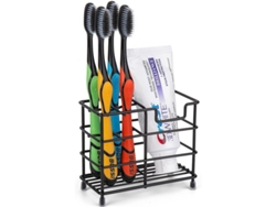 Soporte Para Cepillos De Dientes De Acero Inoxidable Negro Para Baño, Con 4 Ranuras Para Cepillos De Dientes Y 1 Para Pasta De Dientes.