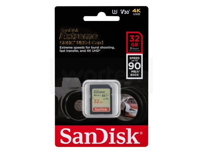 Tarjeta SD SANDISK Extreme 32GB 90MB/S V30