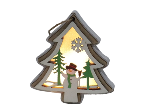 Luces de Navidad ZMDECQNA Adornos Colgantes Luz Decoraciones Ligeras Suministros Decoración Madera Marrón
