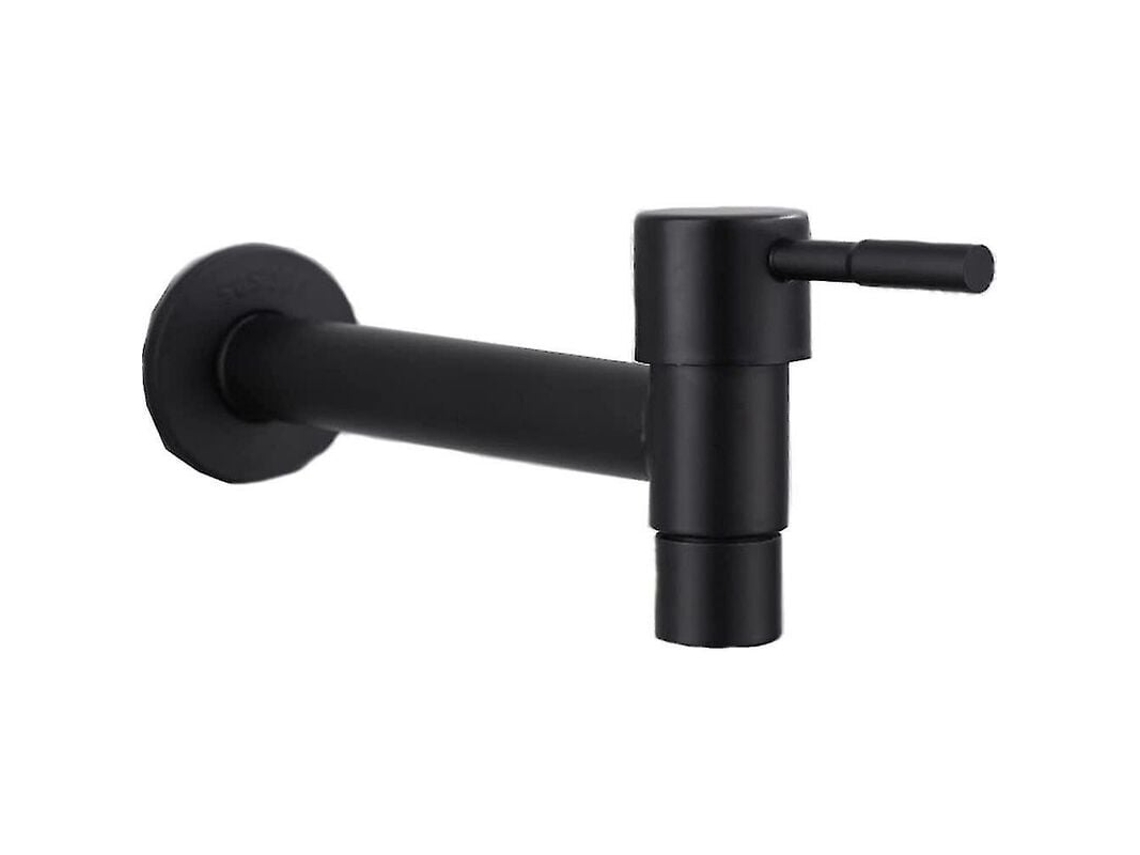 RELAVAEV Mop Pool Faucet Wall Mounted Faucet Aço Inoxidável Faucet De Água Fria (long Black)