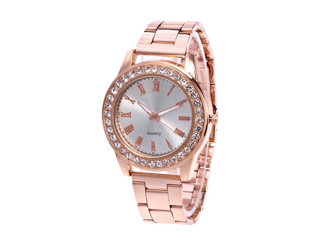 Reloj De Pulsera Unisex Sencillo E Informal Con Brazalete De Acero Y Movimiento De Cuarzo (oro Rosa).